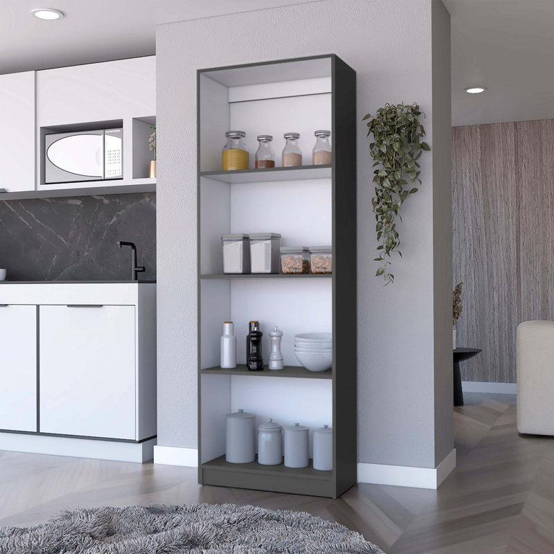 Bibliothèque Sutton, Gris Matt, (5 tablettes) H 71,1 po x l 24,7 po x P 11,7 po
