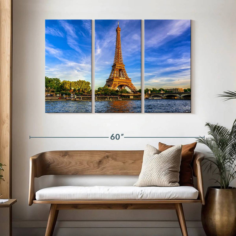 Hannes River Seine Eiffel Tower, 32" H x 50" W
