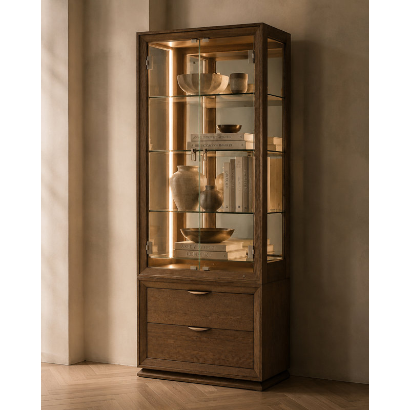 Portrait Display Cabinet - Sienna Brown