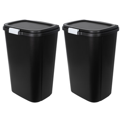 Plastic Manual Lift Kitchen Trash Can - 13 Gallons