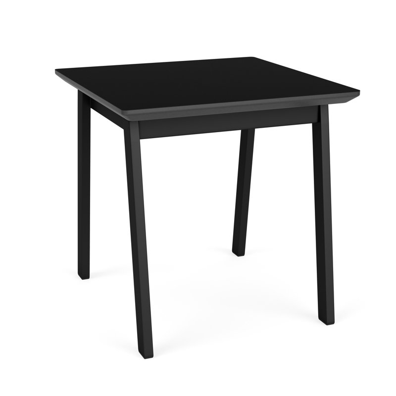 Newport Waiting Reception End Table Metal Frame 20x20" High Pressure Laminate Top, Black, Midnight Black HPL