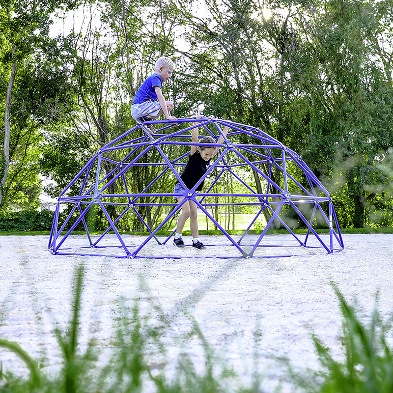 Blue 9-Foot Steel Geo Dome Climber for Kids