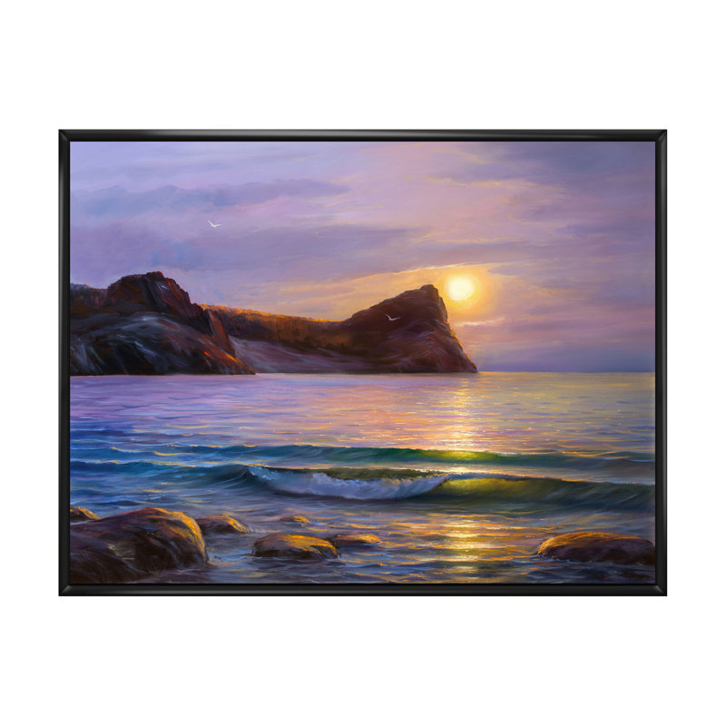 «Morning Sunlight On The Sea Waves», art nautique et côtier sur toile, H 8 po x l 12 po x P 1 po