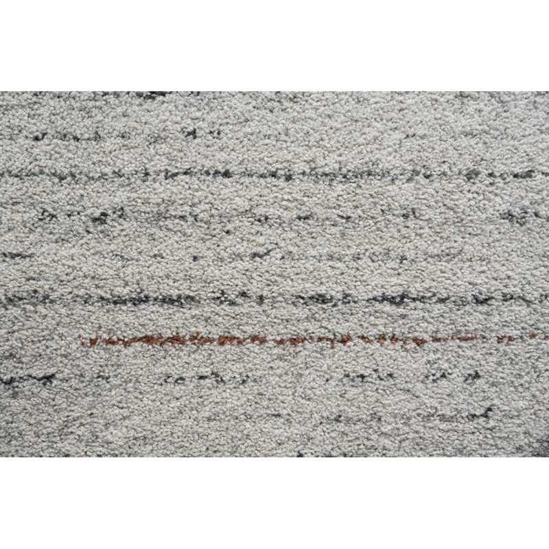 Tapis en polypropylène ivoire, doré, vert, rouille, gris et gris anthracite Lydia