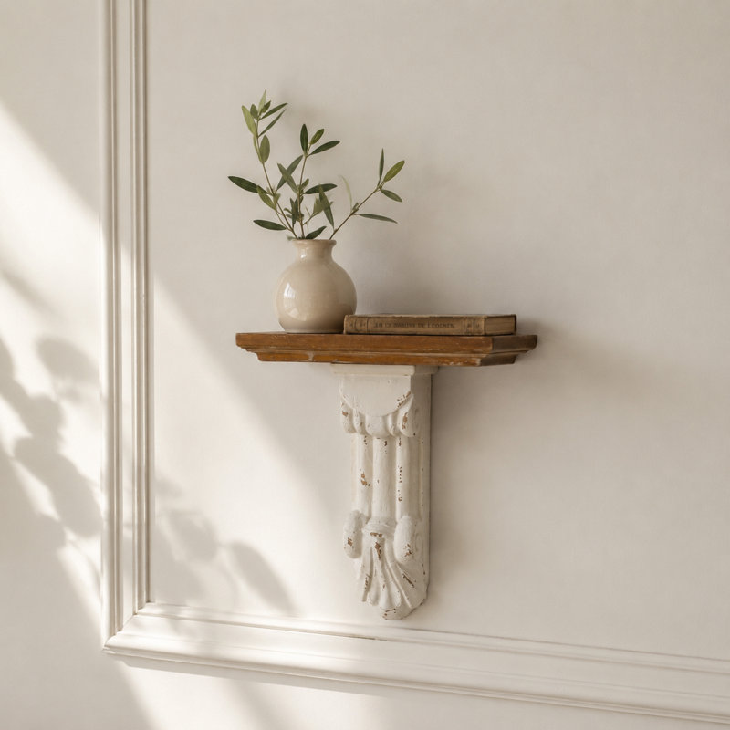 Tablette corbeau en bois Farmhouse, 9.26"W