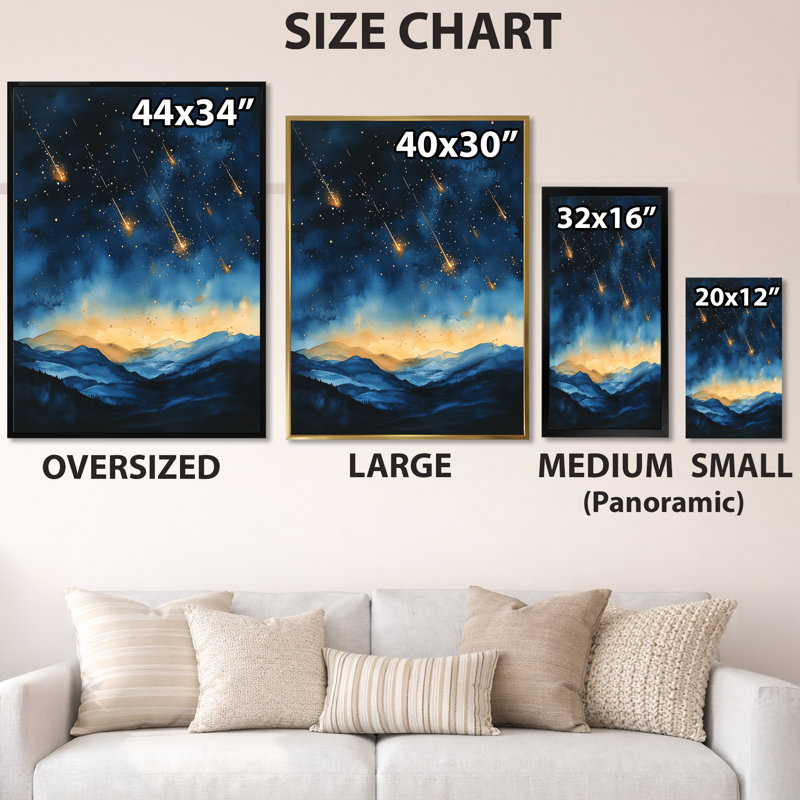 I - Tableau céleste encadré, 32" H x 24" W, Silver Picture Framed