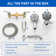 2 Handle Shower Faucet Set With Tub Spout Bathtub Shower Faucet Combo Set Shower System Complete Tub And Shower Trim Kit Wall Mounted Two Handles Shower Fixtures