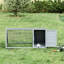 46 po x 24 po en bois avec fil pour l'extérieur et fil de ventilation pour petits animaux gris - cage de lapin compacte portative grise et zélée