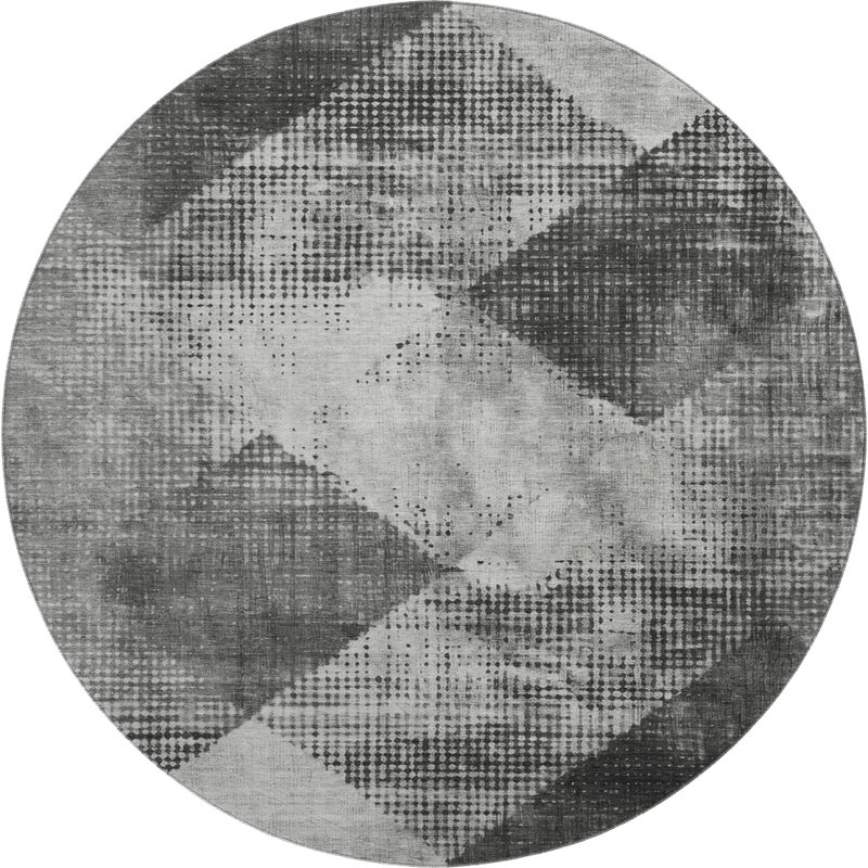 Premium Machine Washable Cortes AMF1065 Diamond Rug, Round 8'