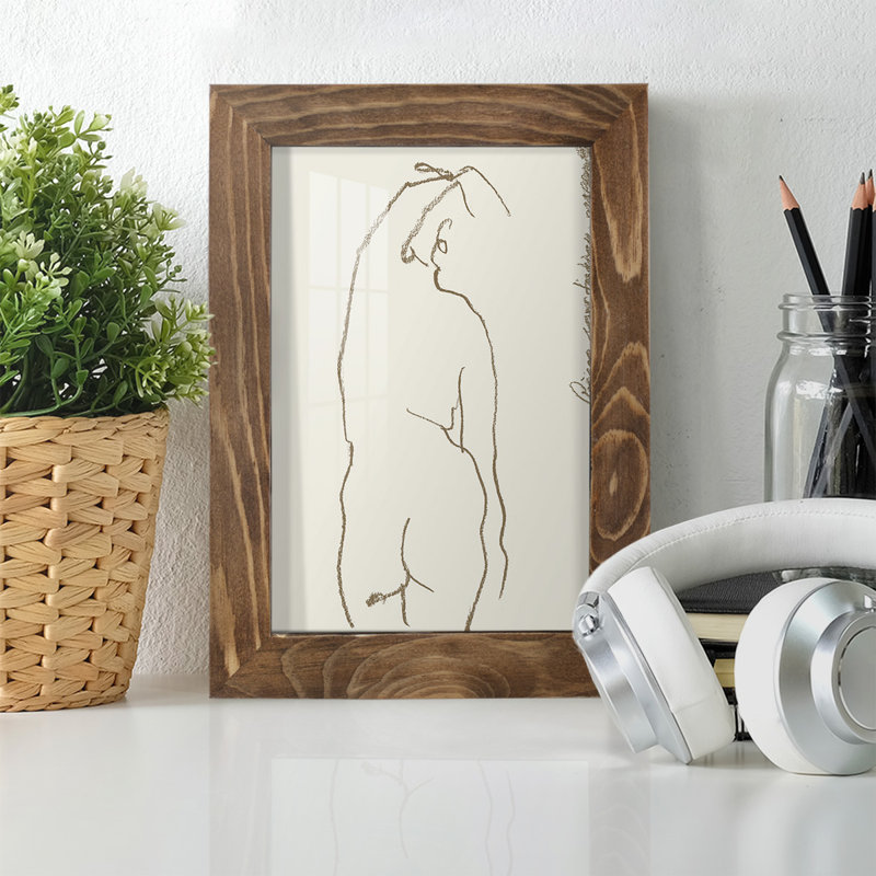 Toi et moi IV, reproduction d'art encadrée, H 11 po x l 9 po x P 1 po, Cadre noyer