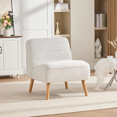 Chaise rembourrée sans accoudoirs capitonnée