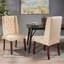 Chaises de salle à manger capitonnées sophistiquées avec dossier haut et pieds en bois de bouleau, parfaites pour les salles à manger modernes et élégantes-653893128