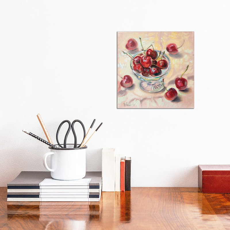Sweet Cherry 1 Piece Wrapped Canvas Painting, 30.48 cm H x 30.48 cm W