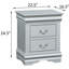 Table de chevet Platinum pour chambre à coucher - 2 tiroirs, bois massif 2 en bois, style chic