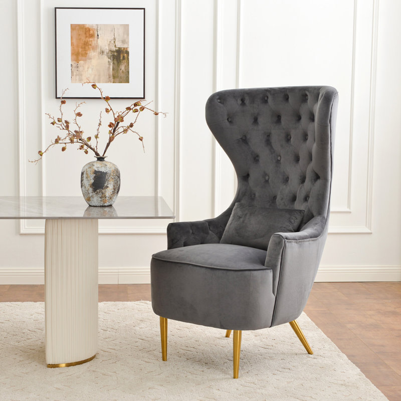 Chaise de salle à manger rembourrée Remerton, 100% polyester gris