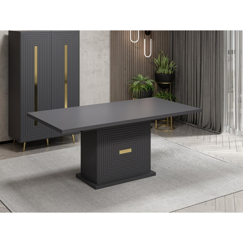 Ferro Beech Dining Table, Anthracite