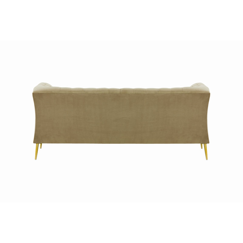 Burnham 2 Seater Velvet Sofa, Cream, 74cm H X 183cm W X 80cm D