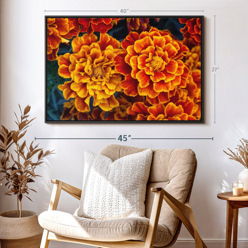 Floral et botanique "Fleurs de souci", H 27 po x l 40 po