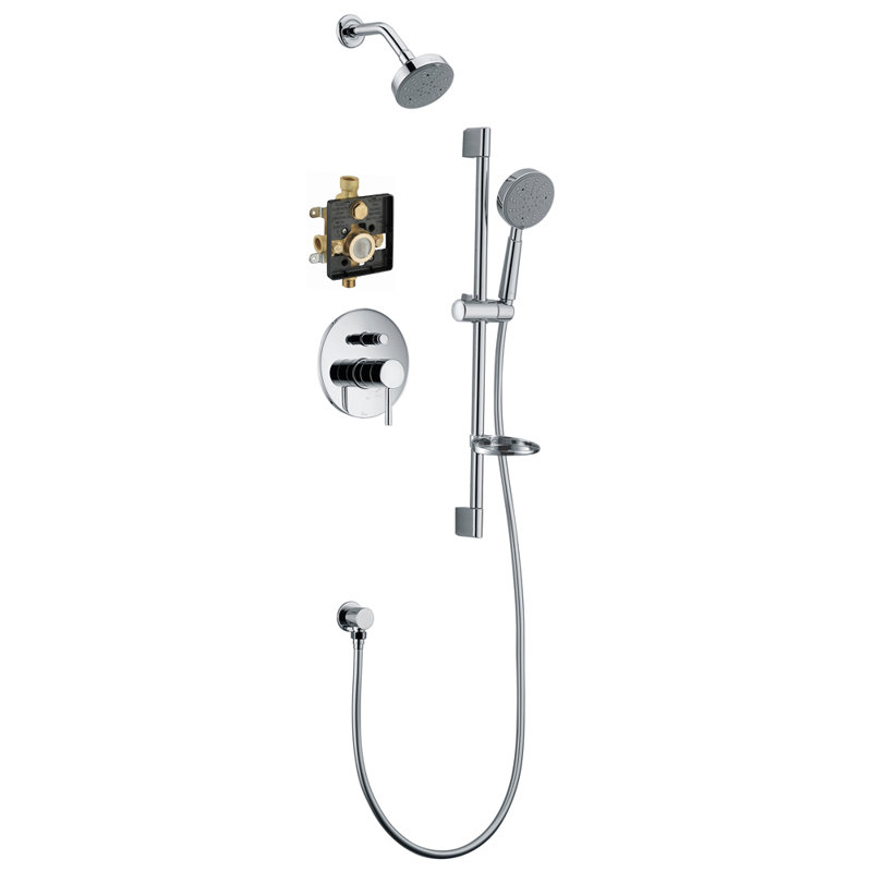 Grand Canyon Series Diverter Complete Shower System with Rough in-Valve, Chrome