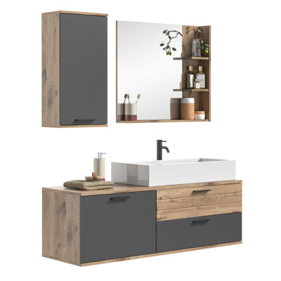 Gül 3 Piece Bathroom Furniture Suite with Mirror