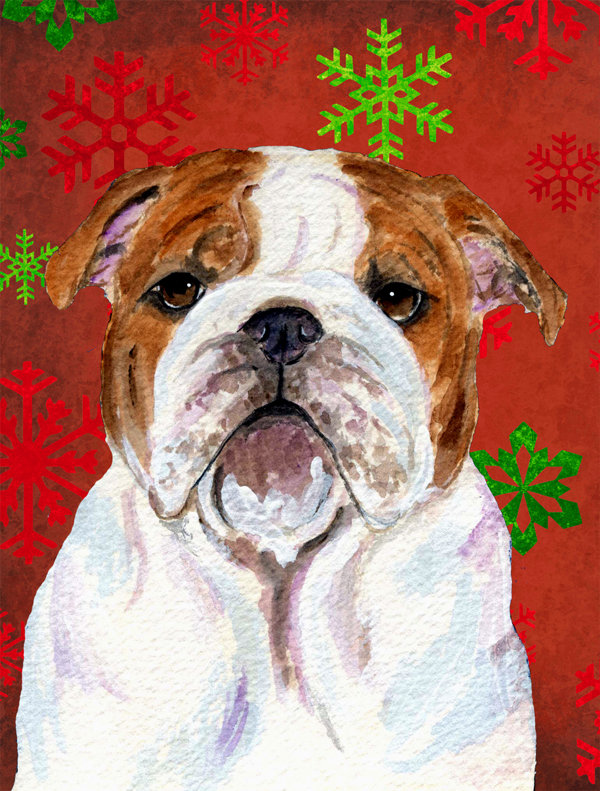 Drapeau rouge et vert Vart, Bouledogue (brun et blanc)