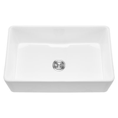 Évier de cuisine encastré en argile réfractaire simple 33,5 x 20 po
