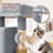 Duan 34" Cat Tree, Kitten Tower Condo Cat House with Scratching Post, Toy Ball, Ramp and Perch Bed-1843509617