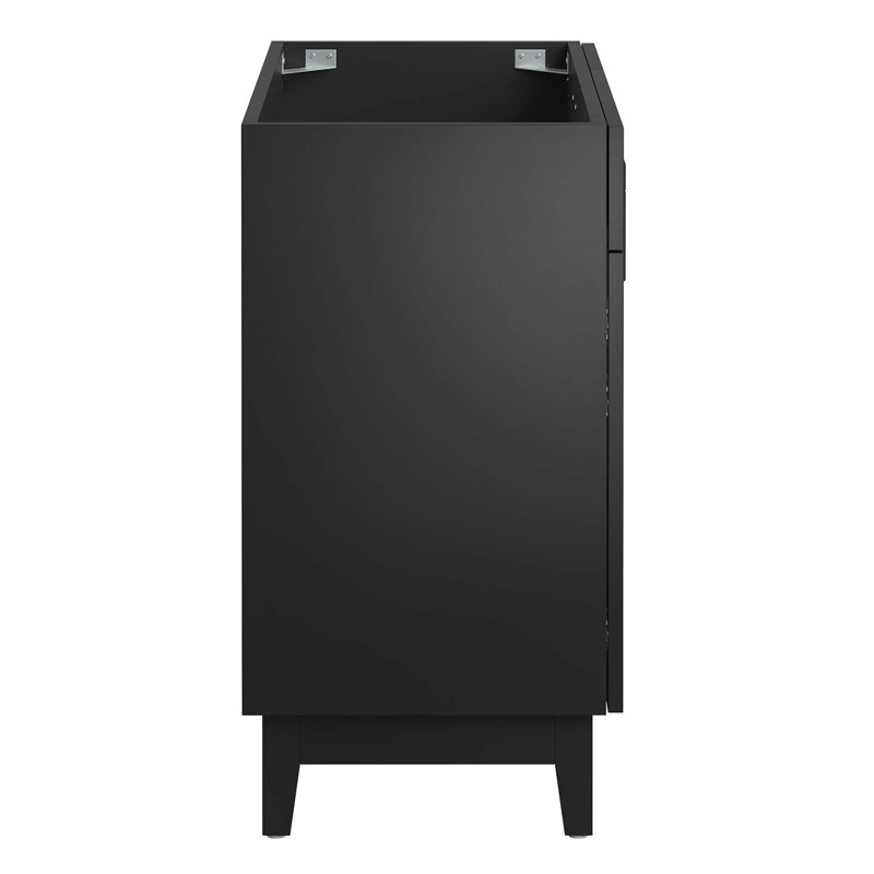 Base de meuble-lavabo simple 35 po Modway Miles seulement, Noir, noir, noir, noir