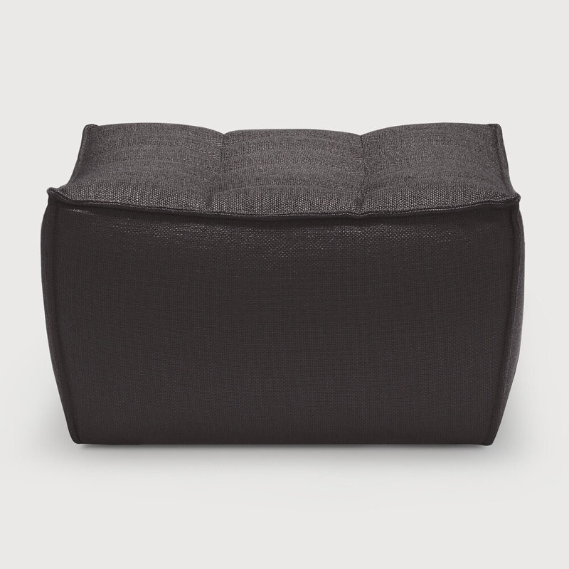 N701 Square Ottoman, Dark Gray Polyester Blend