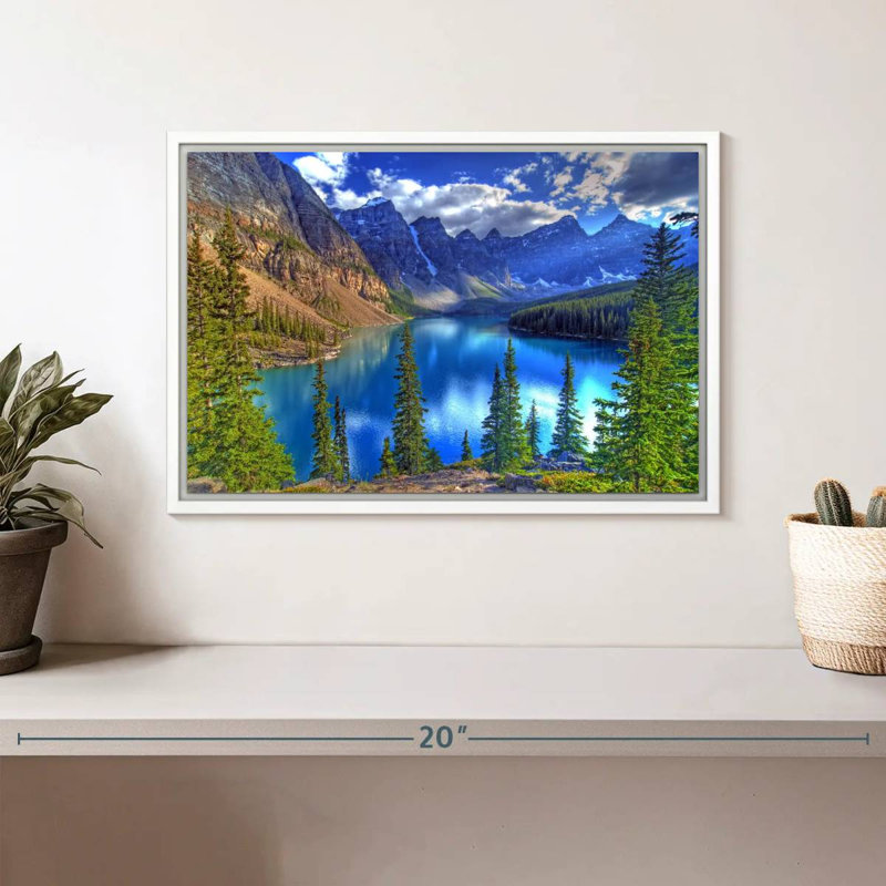 Lac Banff, Cadre flottant blanc, 13 po x 9 po