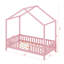 Lit sur pied avec auvent, lit maison avec rampes hautes, structure de lit plateforme en bois avec toit-136334248-118839469