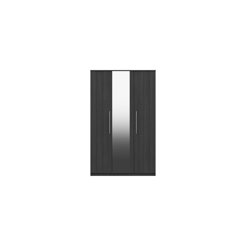 Mcginley 3 Door Manufactured Wood Wardrobe, Graphite Woodgrain