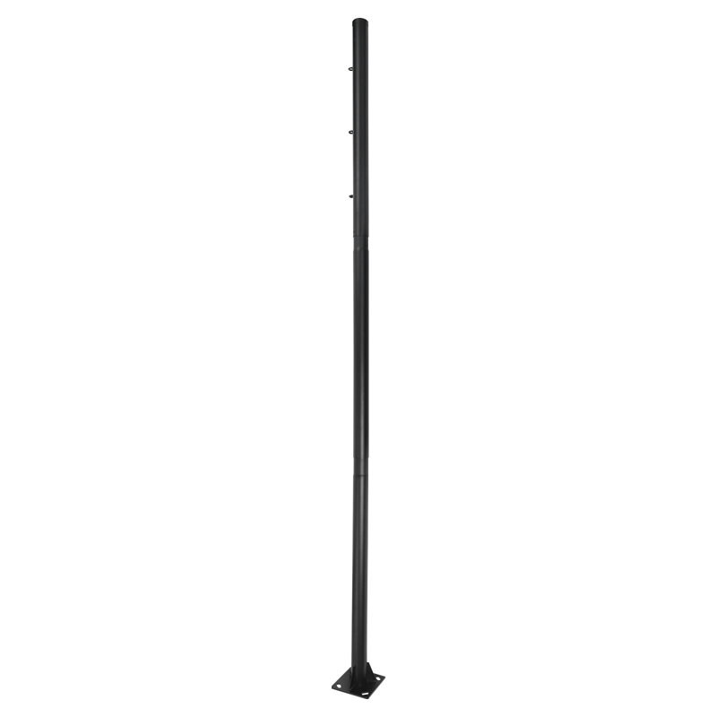 Heavy Duty Steel Shade Sail Post 9.8ft, Galvanized Outdoor Pole with 3 Adjustable Rings for Patio, Backyard, and Pool