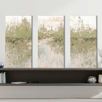 «Neutral Wild Fields», reproduction sur toile 3 pièces