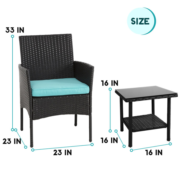Chaise de patio avec coussin Rungata, Bleu