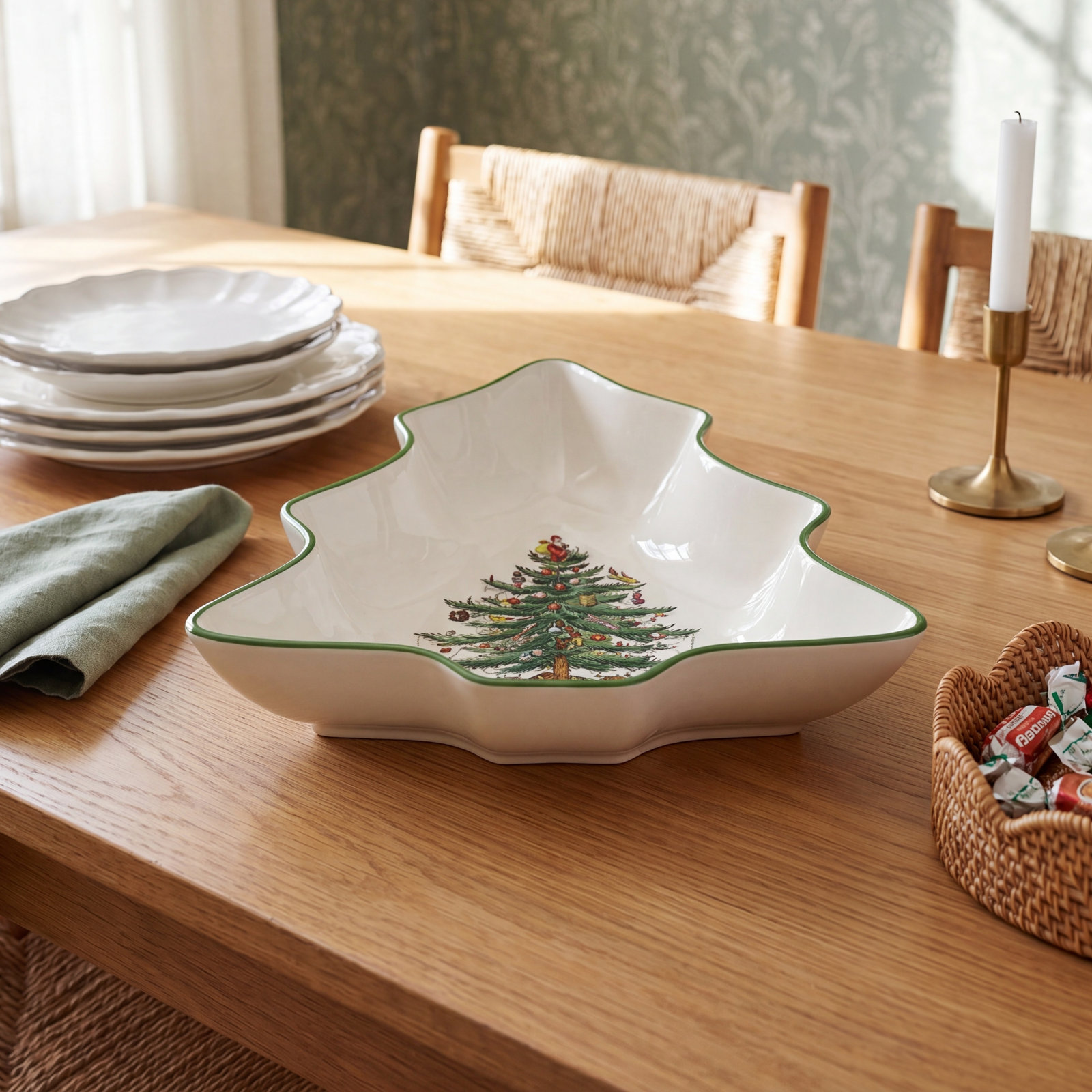 Spode Christmas Tree Tree-Shaped Dish