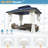 10'x12' Gazebo Hardtop, Galvanized Steel Double Roof Metal Gazebo With Aluminum Frame, Permanent Outdoor Pavilion With Curtain & Netting For Patio Lawn And Garden, Blue