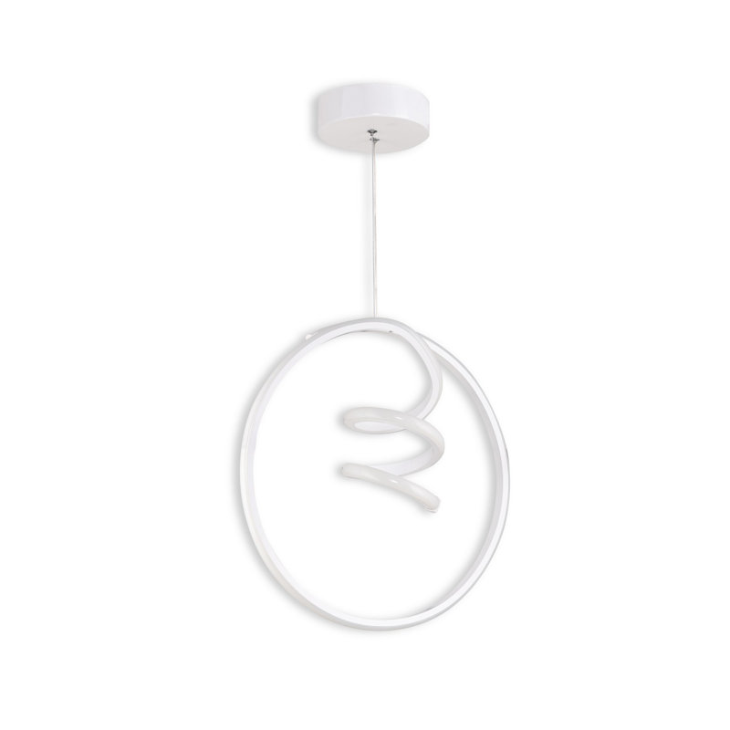 Lustre réglable moderne 15,7 po x 15,7 po x 15,7 po | Corps en aluminium avec revêtement électrostatique blanc | Prise DEL (6500K, 40-60W) | Conception élégante pour la salle à manger, le salon et le vestibule - Illuminez votre espace!