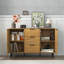 Buffet avec rangement, armoire à café en bois, armoire de cuisine 47,2 po à 3 tiroirs et 2 portes, armoire de cuisine couleur bois naturel, buffet