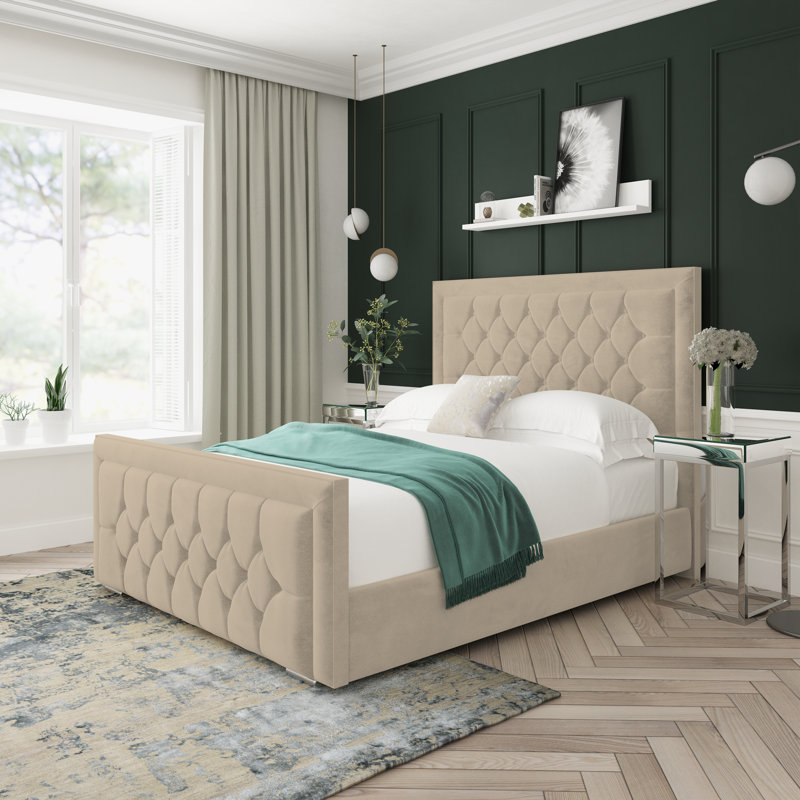 Upholstered Bed, Beige, Double (4'6)