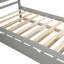 Lit plateforme simple avec lit gigogne mobile en bois massif gris et durable-167359198