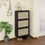 Étagère à chaussures en rotin 3 portes, armoire de rangement pour chaussures moderne autoportante, pour vestibule-122881141