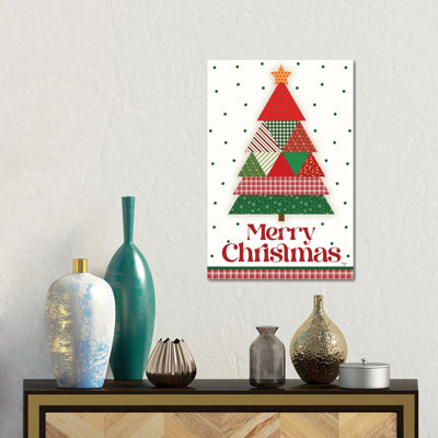 Quilt Christmas Tree - Wall Art Print - Wrapped Canvas