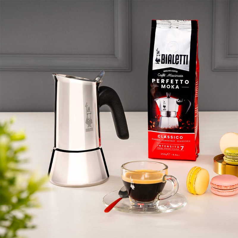 Bialetti New Venus Stovetop Induction Espresso Coffee Maker, 6 Cups, Silver