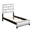 Lit simple au fini blanc, style moderne et ornement de style ligne noire avec style, finition pour-409903899