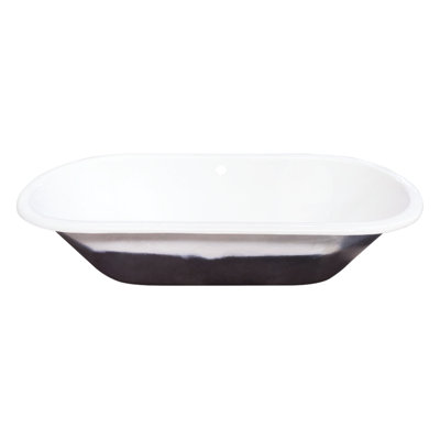 Baignoire encastrée ovale en fonte avec drain central 63 pouces Kingston Eden Aqua Brass