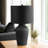 27" H Ceramic Dimpled Table Lamp, Brown Linen Shade and Iron Base, Elegant and Versatile Lighting