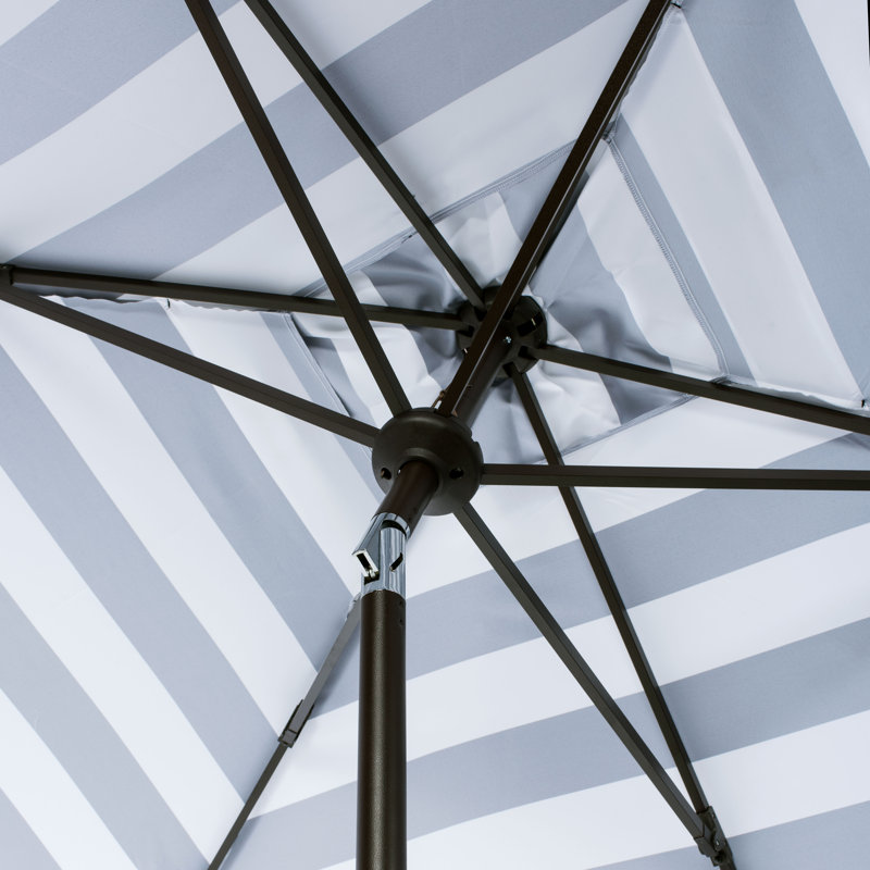 Parasol de plage inclinable 118 po Birdie, Noir / Blanc
