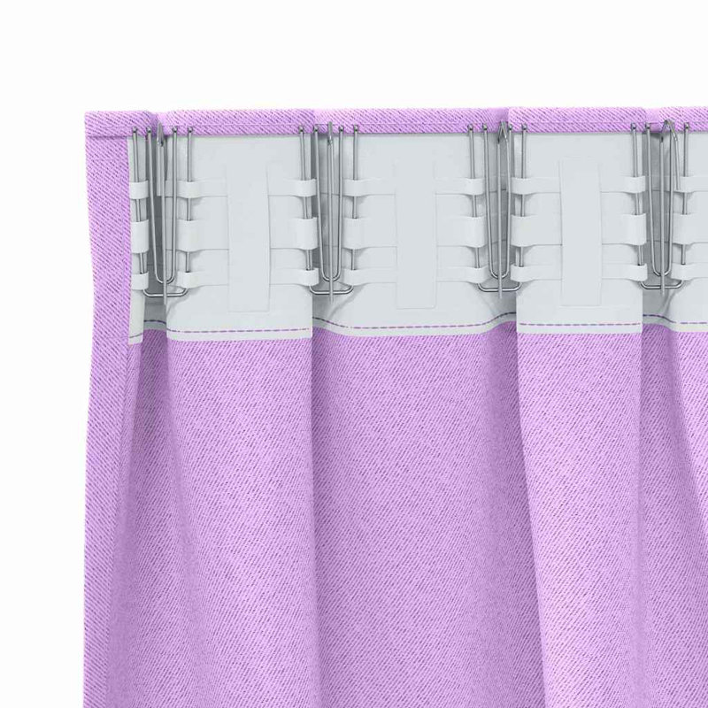 Blackout Curtain Pair, 175cm Width x 140cm Drop, Purple