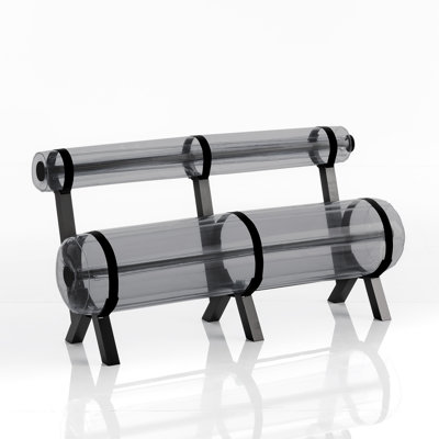 L150 Aluminium And Crystal Black PVC Bench